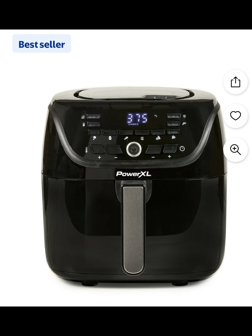 Black Digital Air Fryer - Touchscreen Basket Cooker